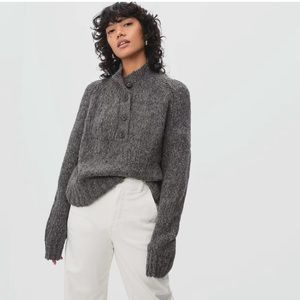 Everlane The Lofty Henley Wool Blend Mock Neck sweater